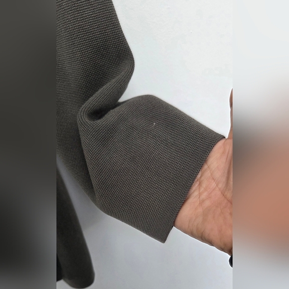 Eileen Fisher Silk Blend  Women's Sz XL Army Green Open Cardigan Barn  Jacket - Picture 5 of 9